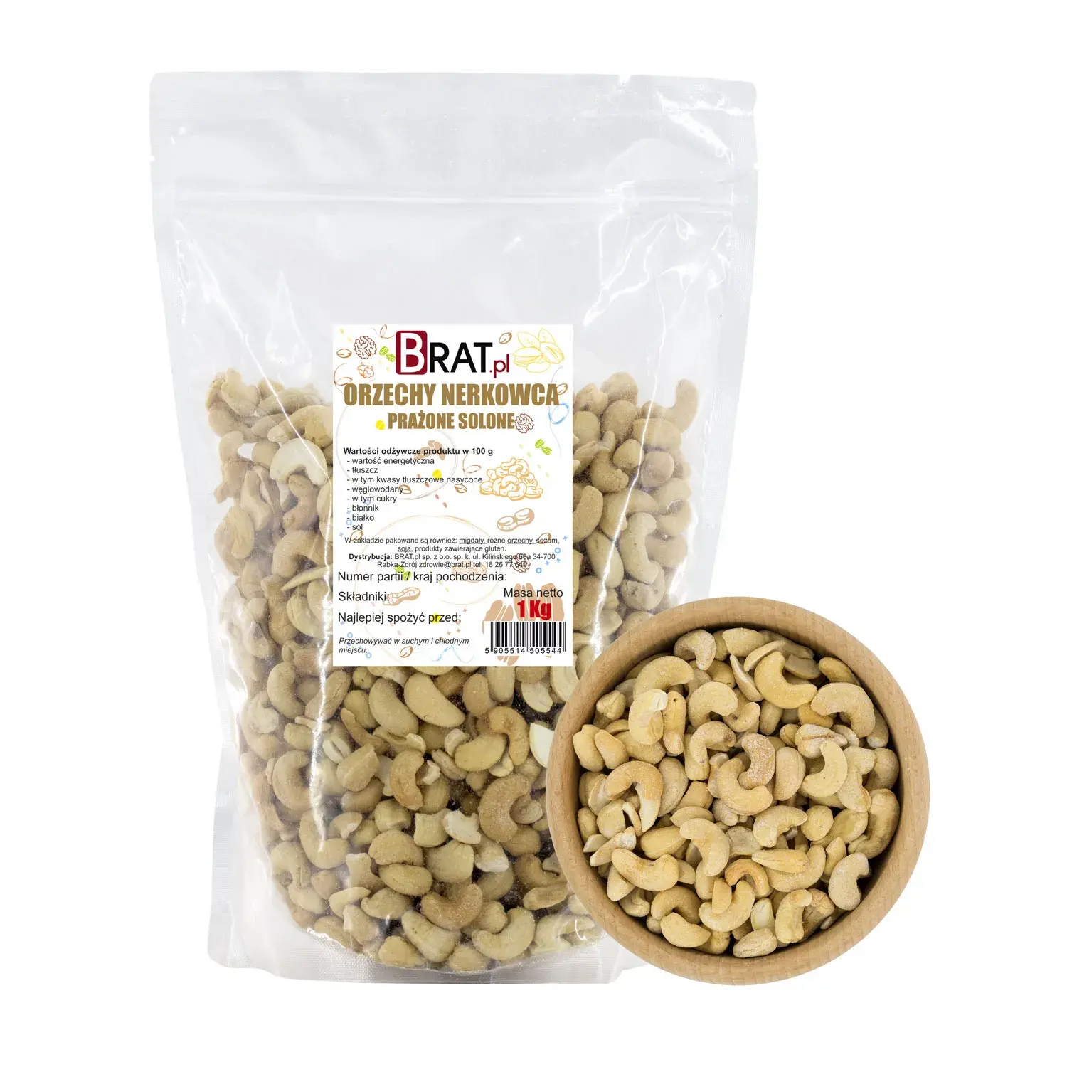 Roastede salte cashewnødder 1 kg